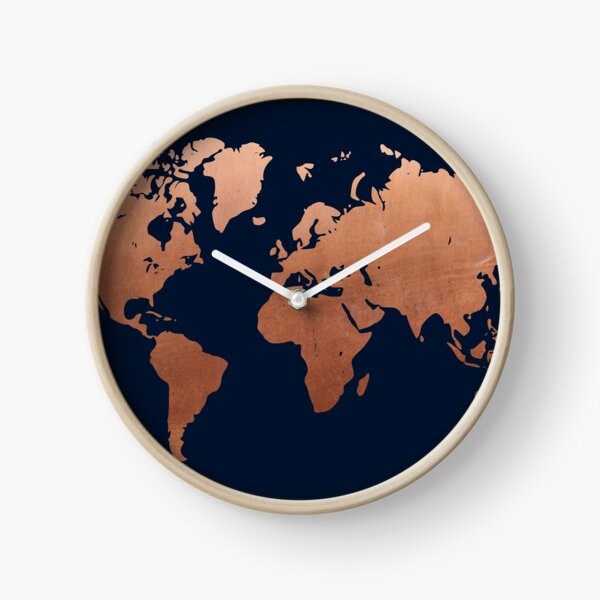 Item preview, World map - Navy blue and copper designed and sold by hellcom.
