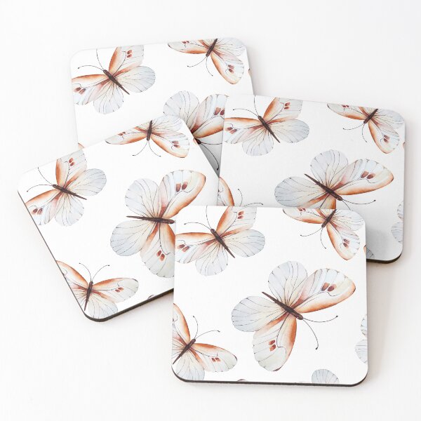 Item preview, Beautiful big butterflies in brown tones and white butterfly design, cute bold animal print design in brown and white, classic statement fashion clothing, soft furnishings and home decor  designed and sold by Latch Farm  Studios.