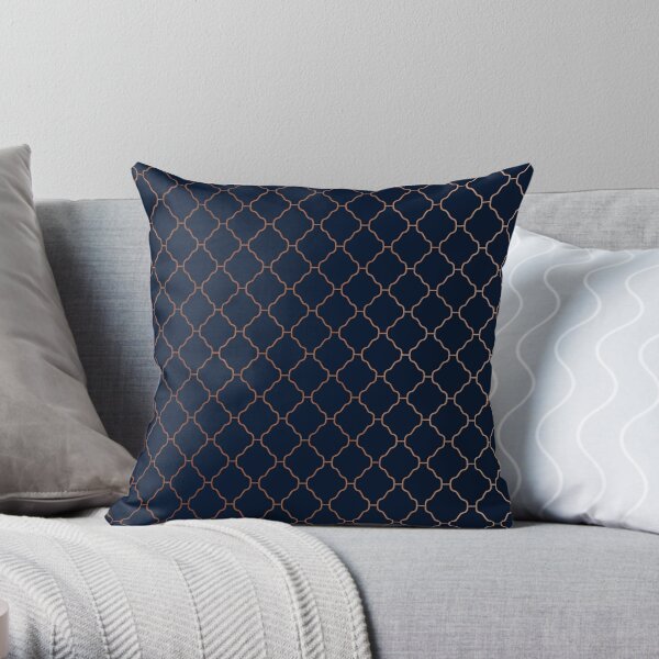 Navy blue store and gold pillows