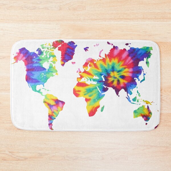 Item preview, Tie dye world map designed and sold by hellcom.