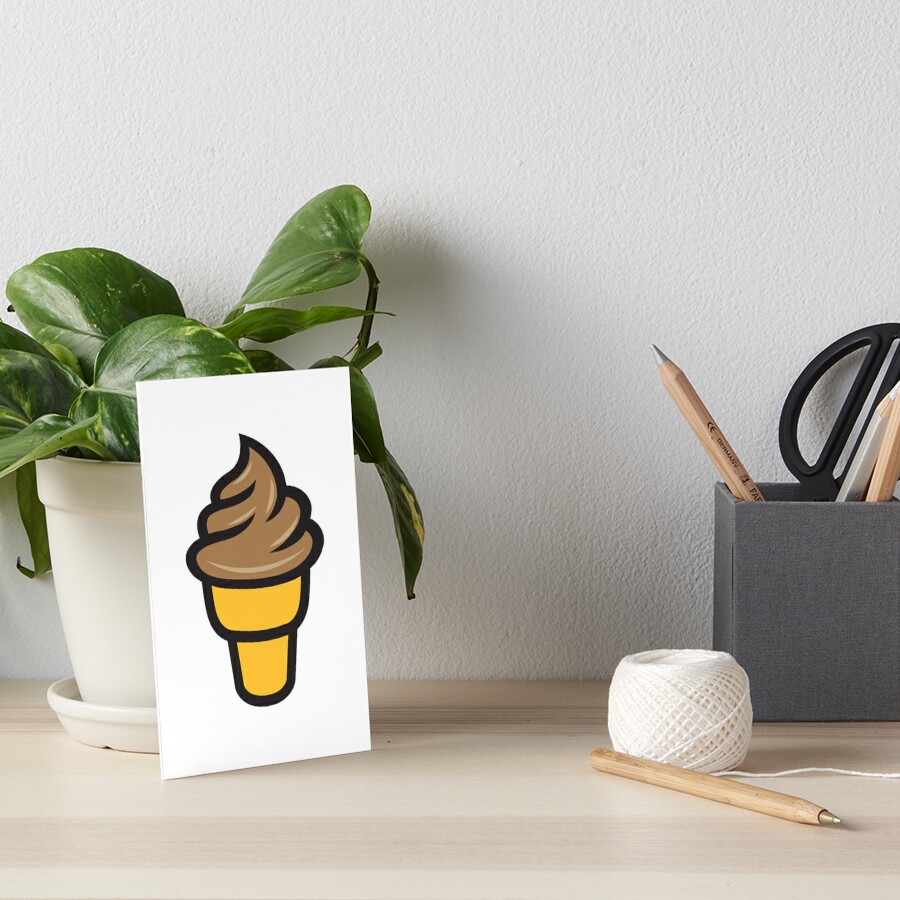 Chocolate Ice Cream Cone Naked Art Board Print By Artofdissent