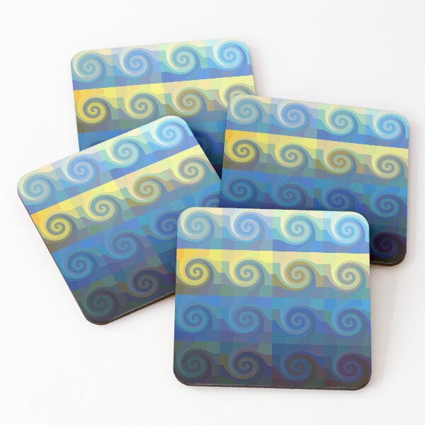 Item preview, Abstract tiles and waves pattern designed and sold by WesternExposure.