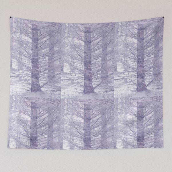 Item preview, Winter blue woodland trees designed and sold by Latch Farm  Studios.