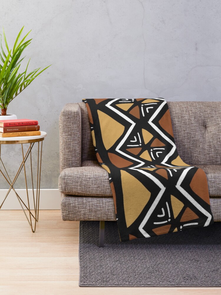 Alternate view of African Mud Cloth Mali Throw Blanket
