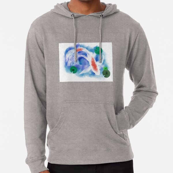 Watercolor White Goldfish Lightweight Hoodie