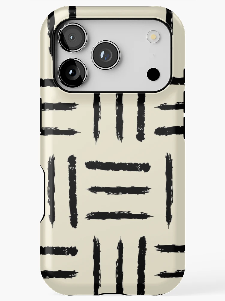 Thumbnail 1 of 4, iPhone Case, Simple mudcloth pattern - White version designed and sold by hellcom.