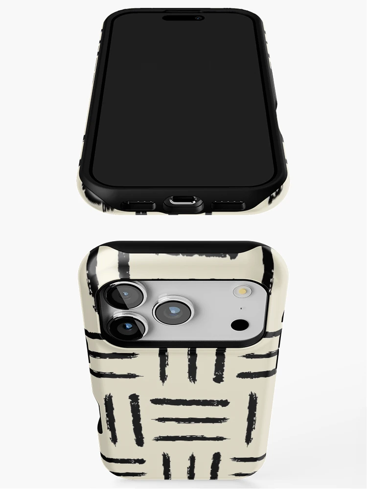 Thumbnail 3 of 4, iPhone Case, Simple mudcloth pattern - White version designed and sold by hellcom.