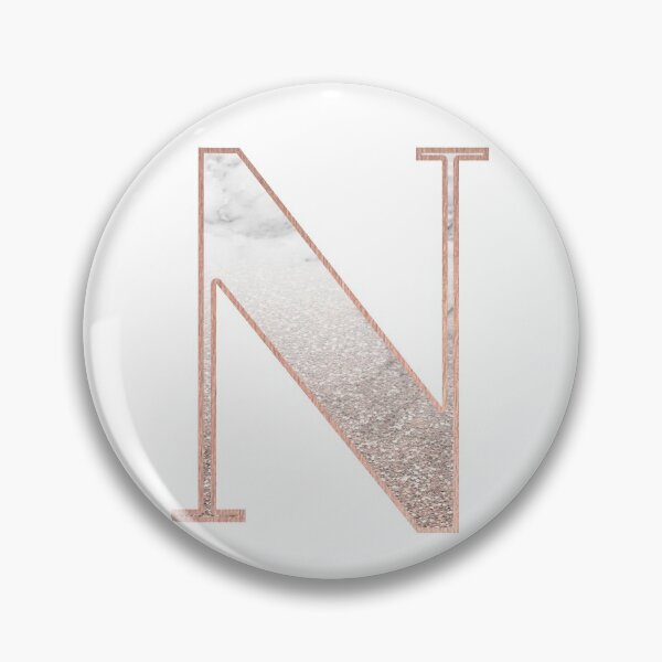 Item preview, Monogram rose gold glitter marble N designed and sold by marbleco.