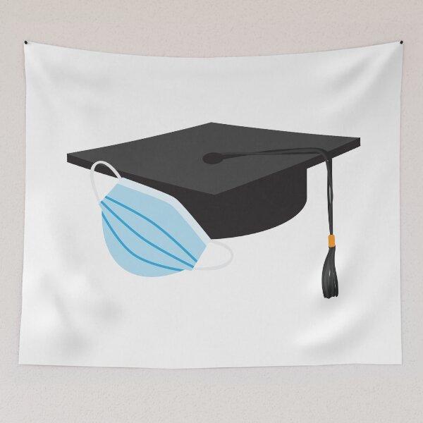 Item preview, Class of 2020 Graduation - Black Graduation cap and Blue Face Mask designed and sold by sigdesign.