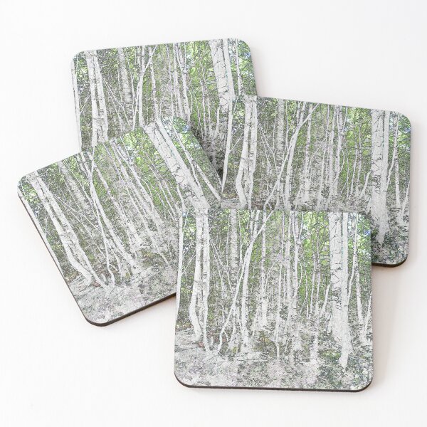 Item preview, Woodland - green spring light through silver birch trees  designed and sold by Latch Farm  Studios.