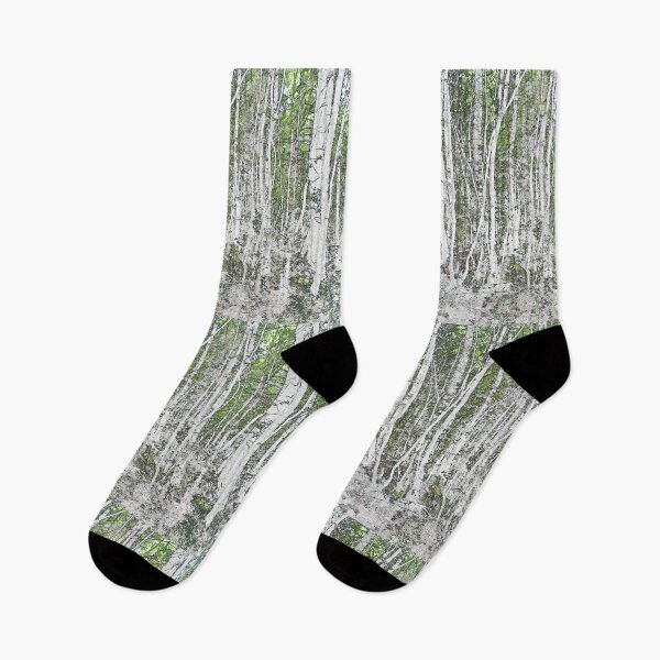 Item preview, Woodland - green spring light through silver birch trees  designed and sold by Latch Farm  Studios.