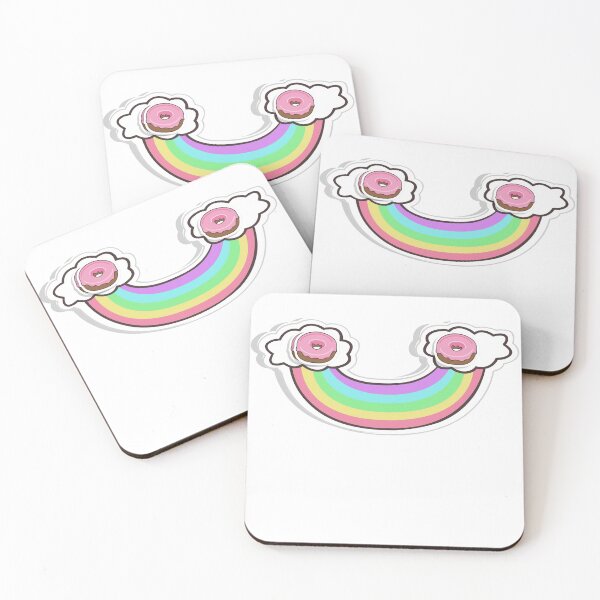 Item preview, Rainbow with Donut Face Mask Doughnut Lover Design designed and sold by KatesFunnyArt.