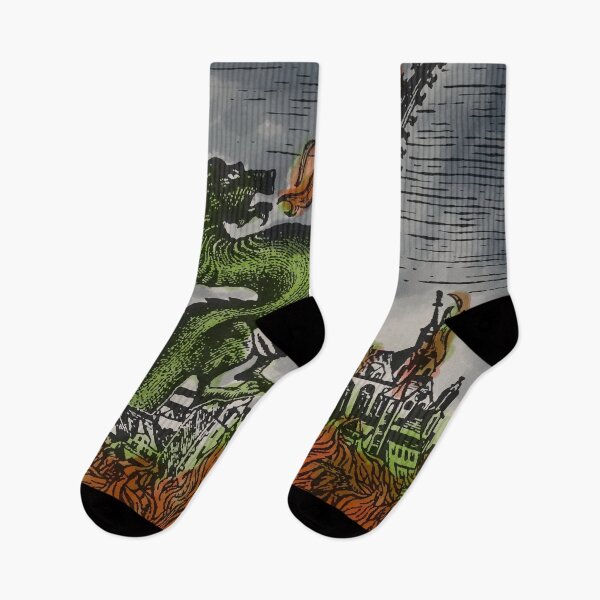 Item preview, The dragon attacks the village designed and sold by Fairytale of DC.