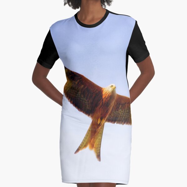 Red Kite in flight Graphic T-Shirt Dress