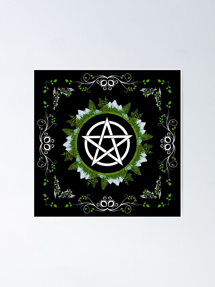 PENTAGRAM EMBROIDERED IRON ON PATCH EARTH MAGIC NATURE WICCA WICCAN WITCH