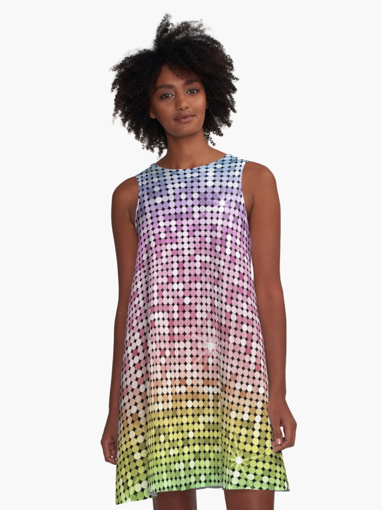 shiny disco dress