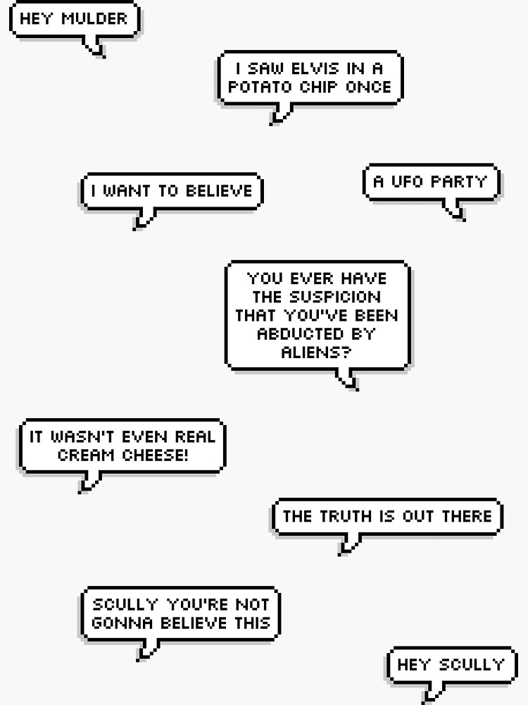 "The XFiles Quotes Set 2" Sticker for Sale by honeysticks Redbubble