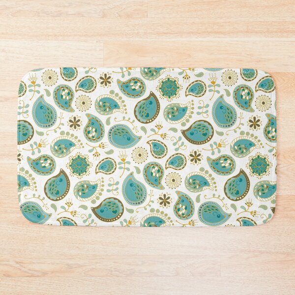 Item preview, Hedgehog Paisley_Teal BgWhite designed and sold by miavaldez.