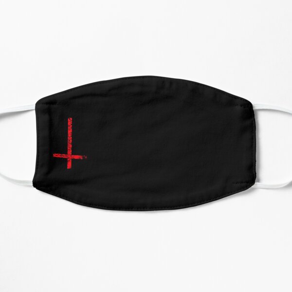 Satan - upside down cross Flat Mask