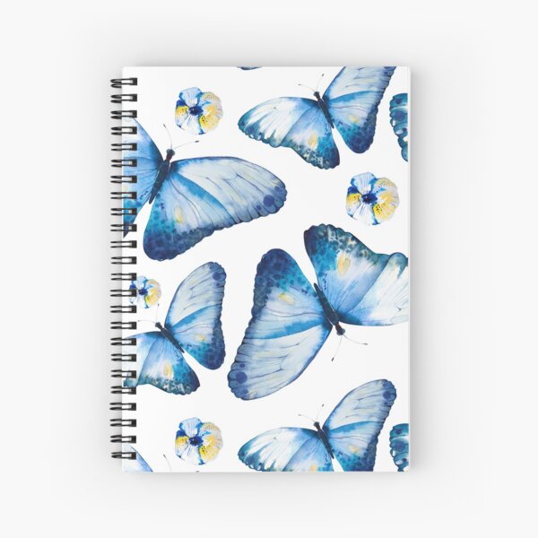 Item preview, Beautiful big butterflies and pansies in blue tones, fun bold animal print design in blue and pale yellow, classic statement fashion clothing, soft furnishings and home decor  designed and sold by Latch Farm  Studios.