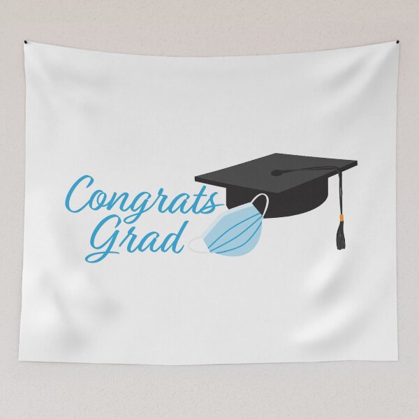 Item preview, Congrats Grad 2020 Graduation - Black Graduation cap and Blue Face Mask designed and sold by sigdesign.