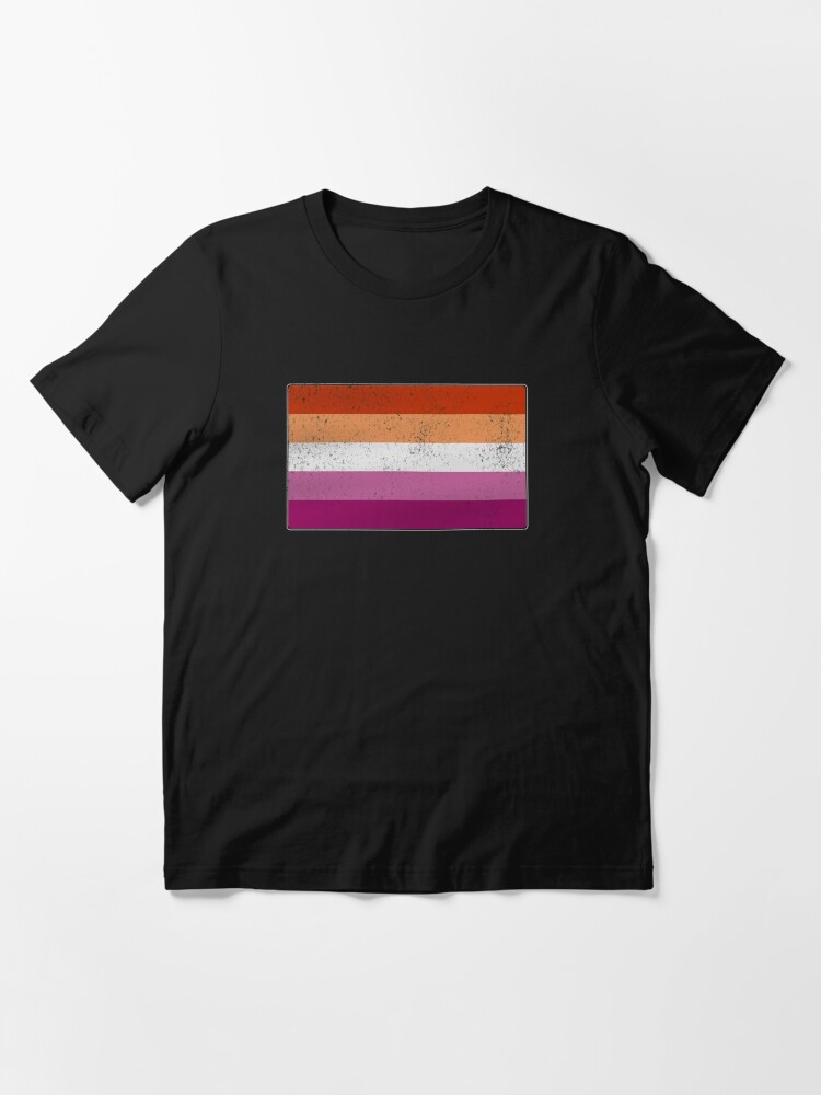 Alternate view of Distressed Lesbian Pride Flag Essential T-Shirt