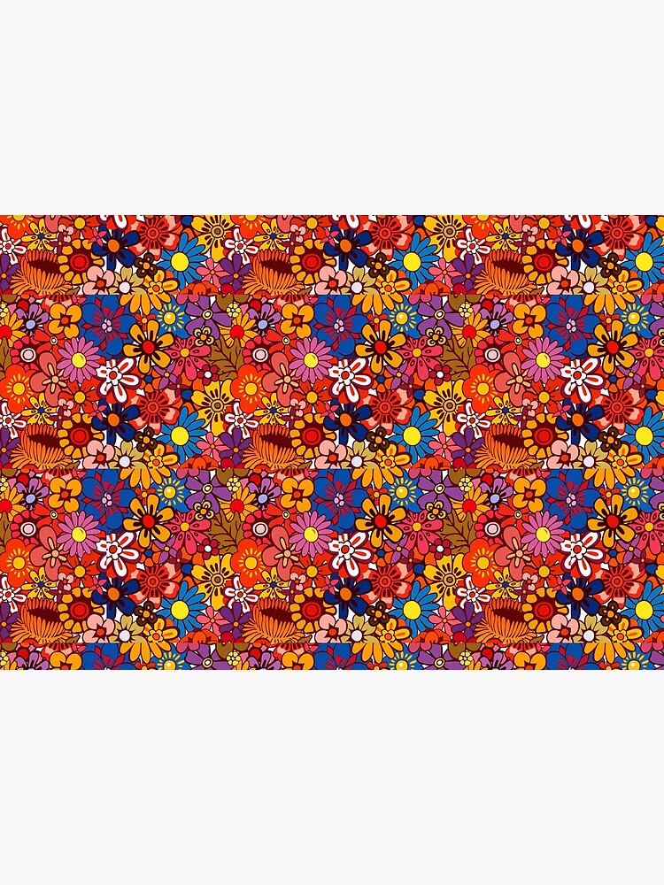 Orange/Pink Retro Flowers by SockSandwich