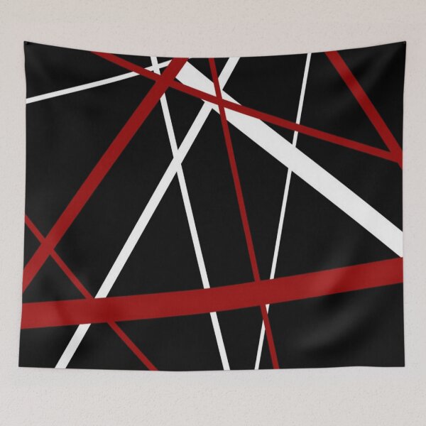 Item preview, Abstract Red and White Lines On Black Background Pattern designed and sold by taiche.