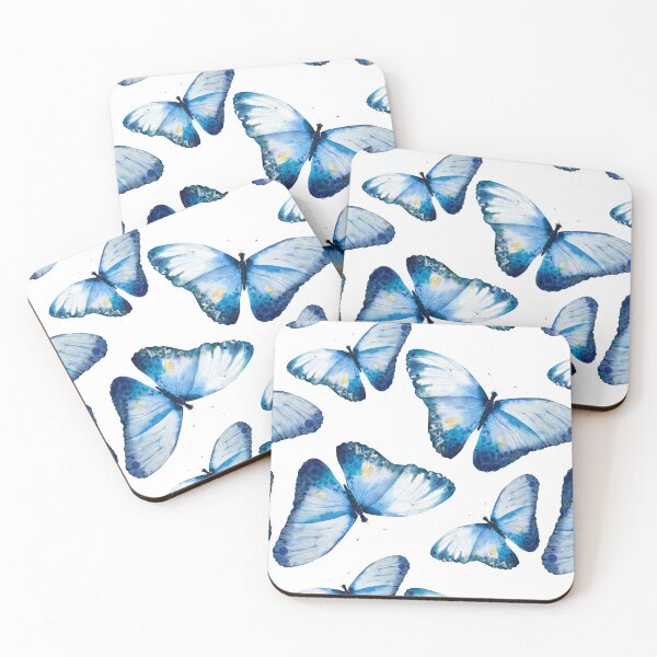 Item preview, Beautiful big butterflies in blue tones, fun bold animal print design in blue, classic statement fashion clothing, soft furnishings and home decor  designed and sold by Latch Farm  Studios.