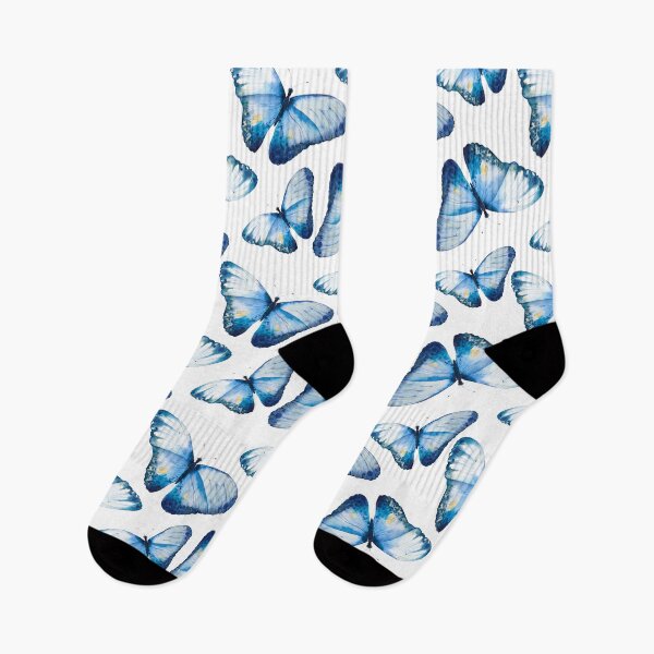 Item preview, Beautiful big butterflies in blue tones, fun bold animal print design in blue, classic statement fashion clothing, soft furnishings and home decor  designed and sold by Latch Farm  Studios.