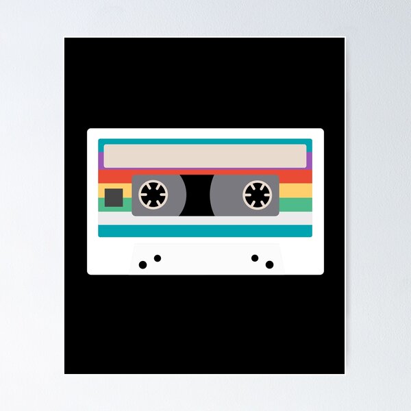 Retro Vintage Old School Cassette Tape Graphic Design Poster for