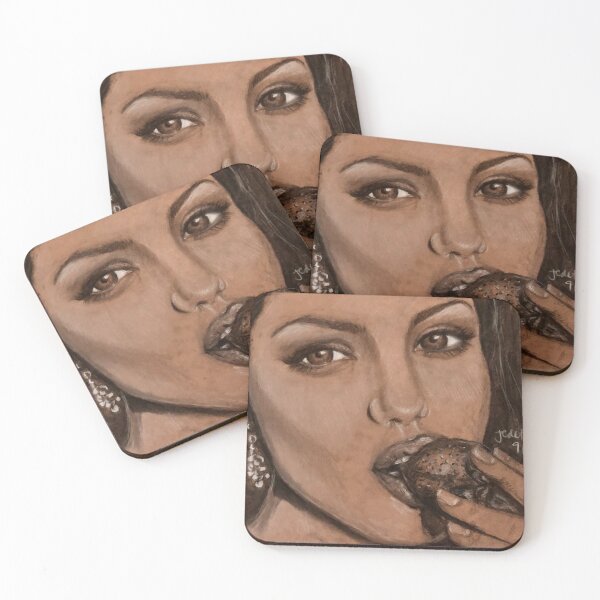 Item preview, Angelina Jolie eating a strawberry.  designed and sold by Silver Lining Art.