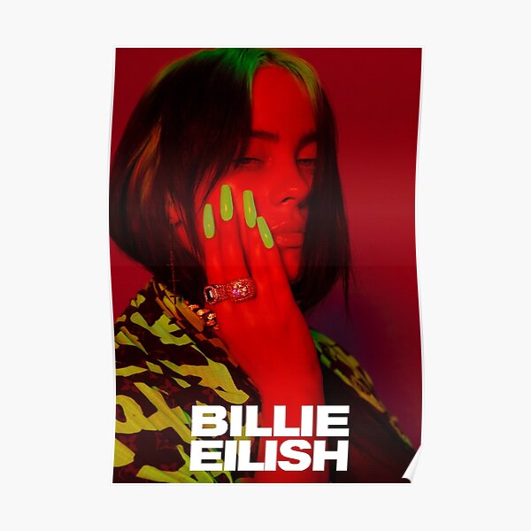 Eilish glow in the dark red Poster