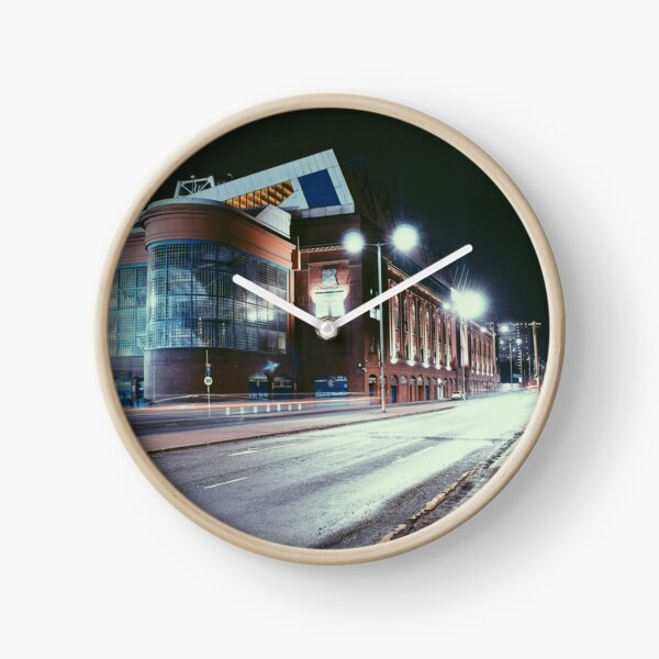 Glasgow Rangers Ibrox Stadium night time Clock