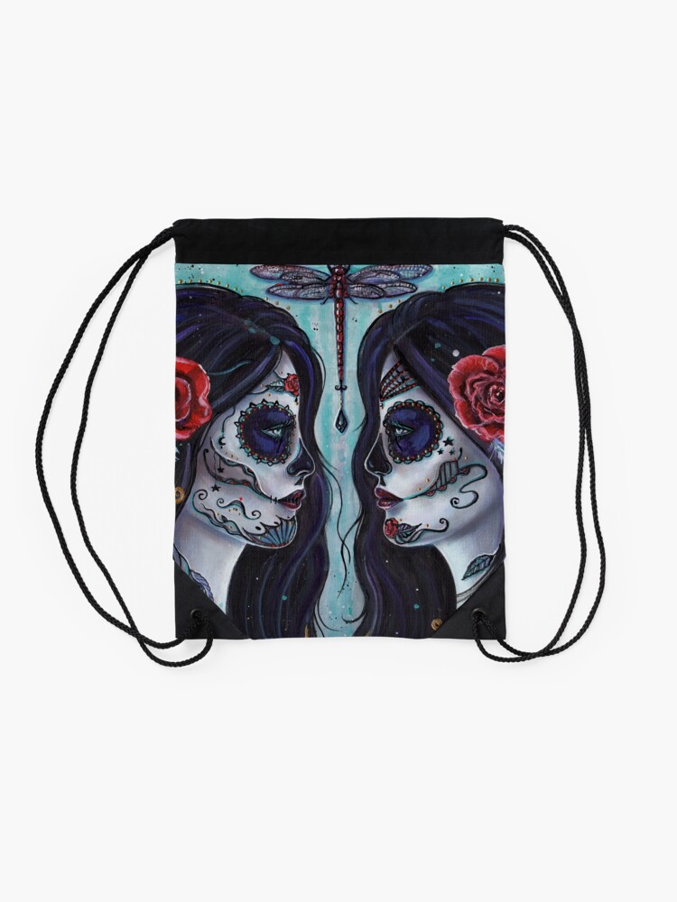 Thumbnail 2 of 3, Drawstring Bag, Bound for eternity day of the dead by Renee L Lavoie designed and sold by Renee Lavoie.