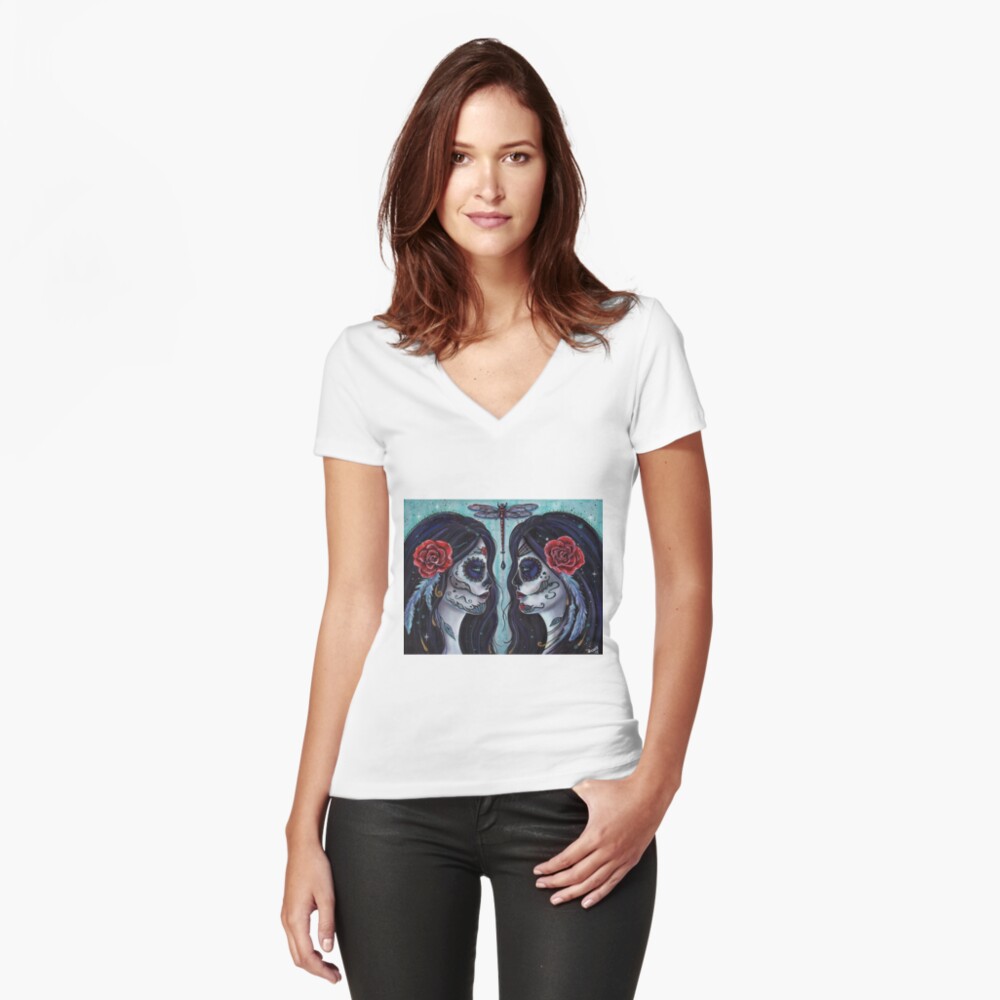 Item preview, Fitted V-Neck T-Shirt designed and sold by fairylover17.