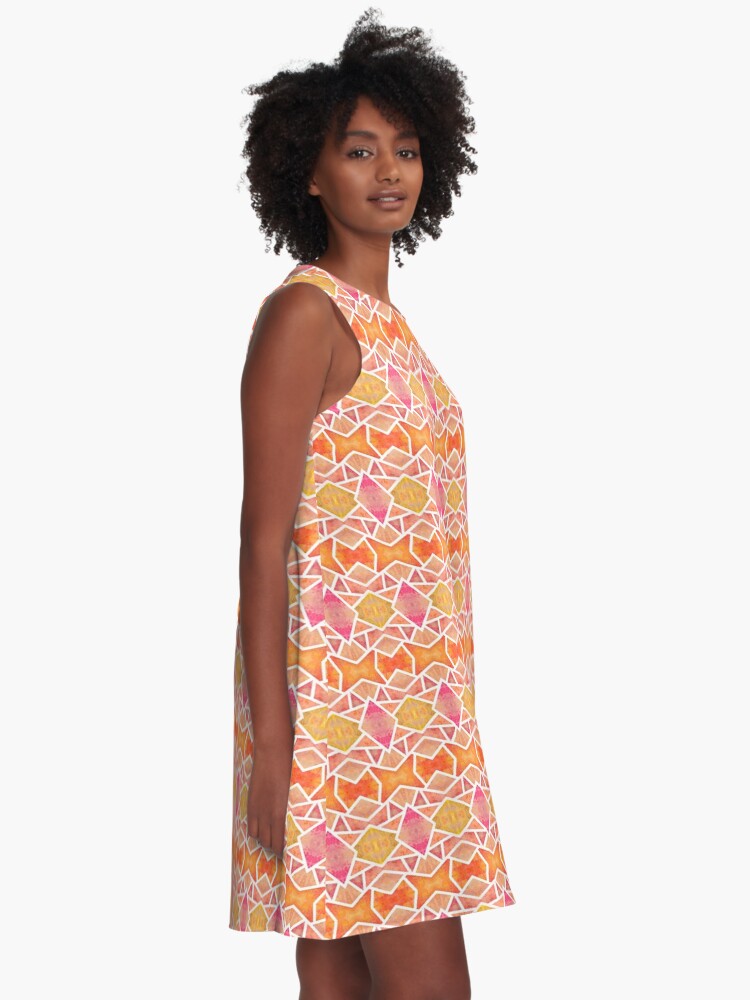 Robe trapèze ''Mosaïque Orange ' : autre vue