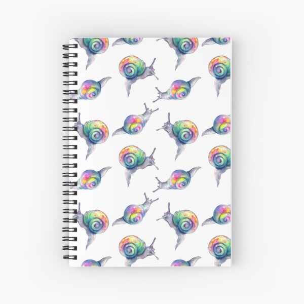 Rainbow Snails Hand-Painted Pattern Spiral Notebook