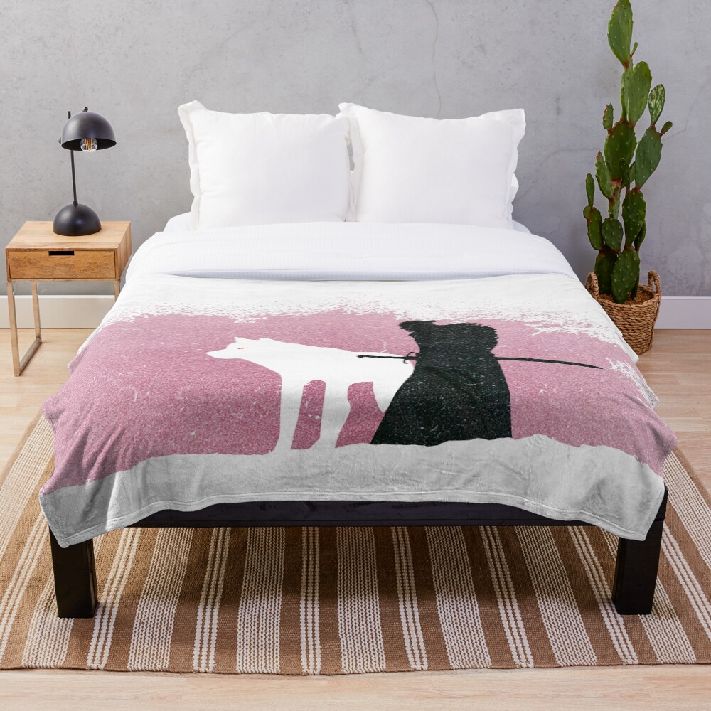 Jon Snow and Ghost Throw Blanket