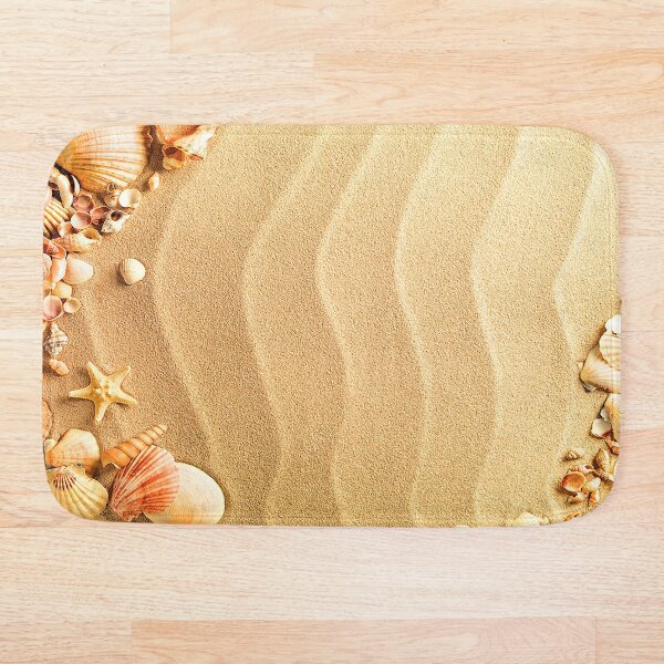 Sea sand with shells Bath Mat