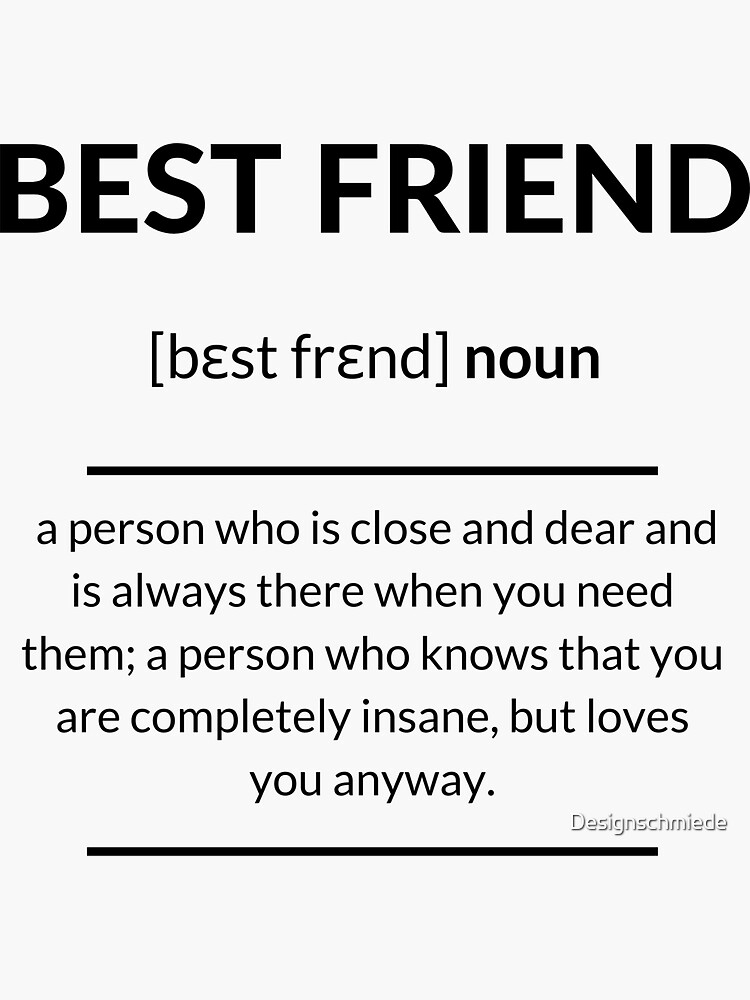 "Best Friend Definition Dictionary Collection" Sticker for Sale by