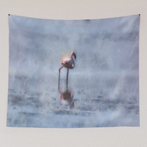 Item preview, Solitary Flamingo Watercolor designed and sold by taiche.