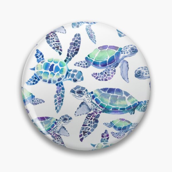 Item preview, Turtles in Aqua and Blue designed and sold by Gingerlique.