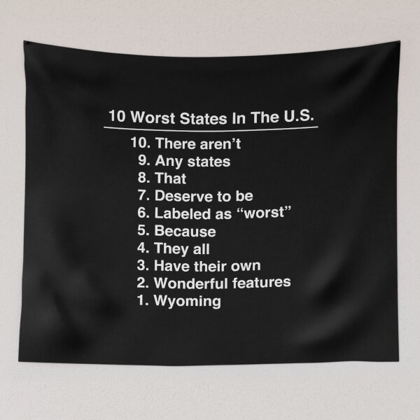 Item preview, Wyoming Is The Worst State Ever Funny print designed and sold by jakehughes2015.