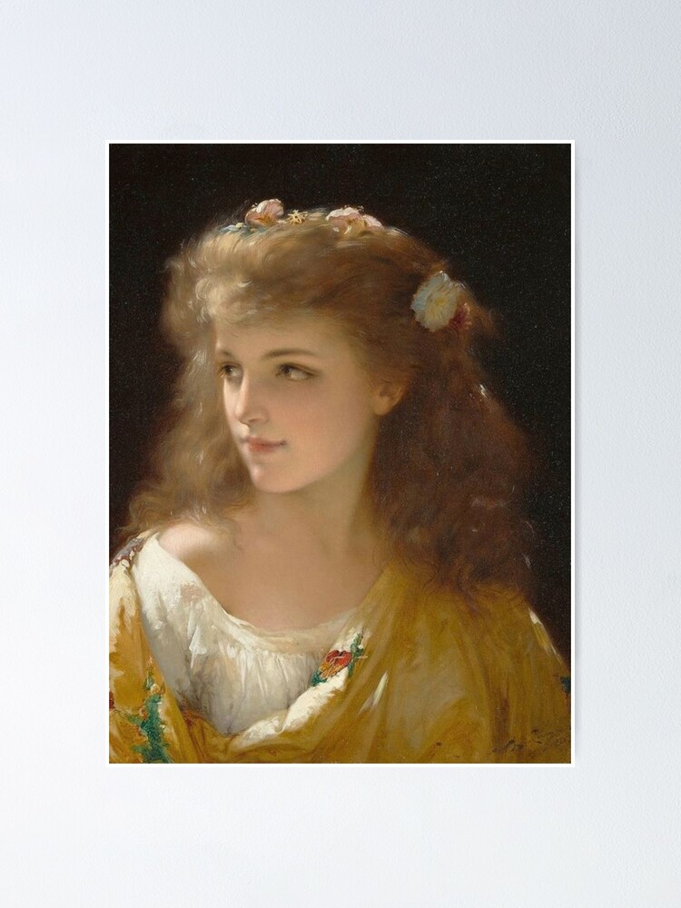 Alternate view of Portrait of a Young Woman Pierre Olivier Joseph Coomans Poster