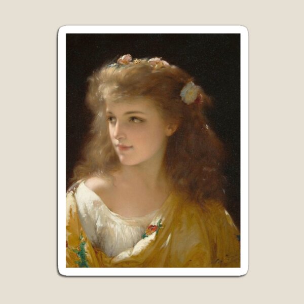Portrait of a Young Woman Pierre Olivier Joseph Coomans Magnet