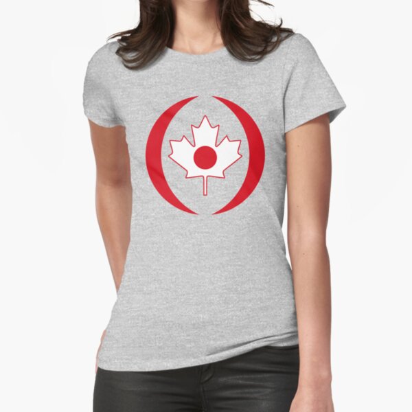 Japanese Canadian Multinational Patriot Flag Series Fitted T-Shirt