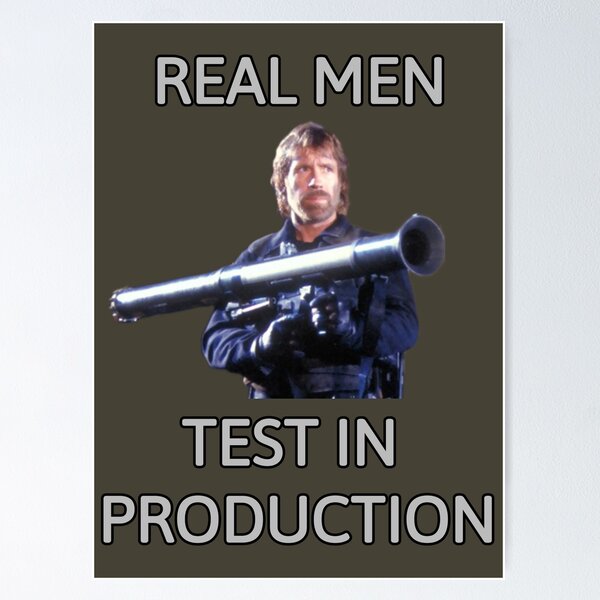 Artikel-Vorschau von Chuck Norris - Real Men Test in der Produktion, designt und verkauft von SeriesShirts.