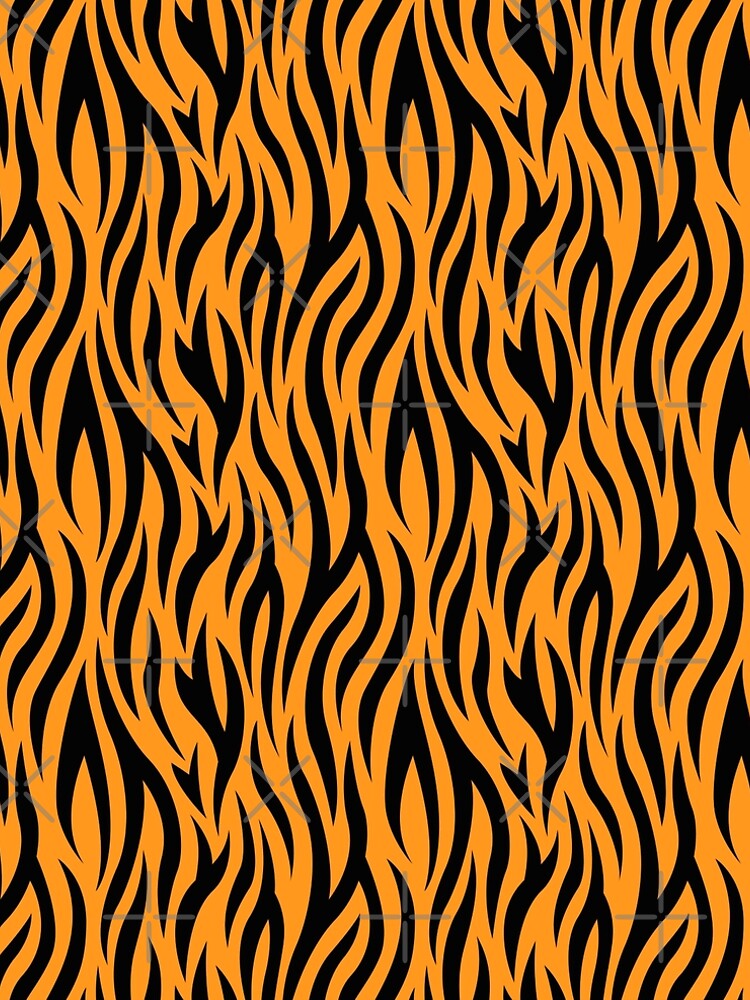 Tiger stripes print, fun bold animal print design in black and