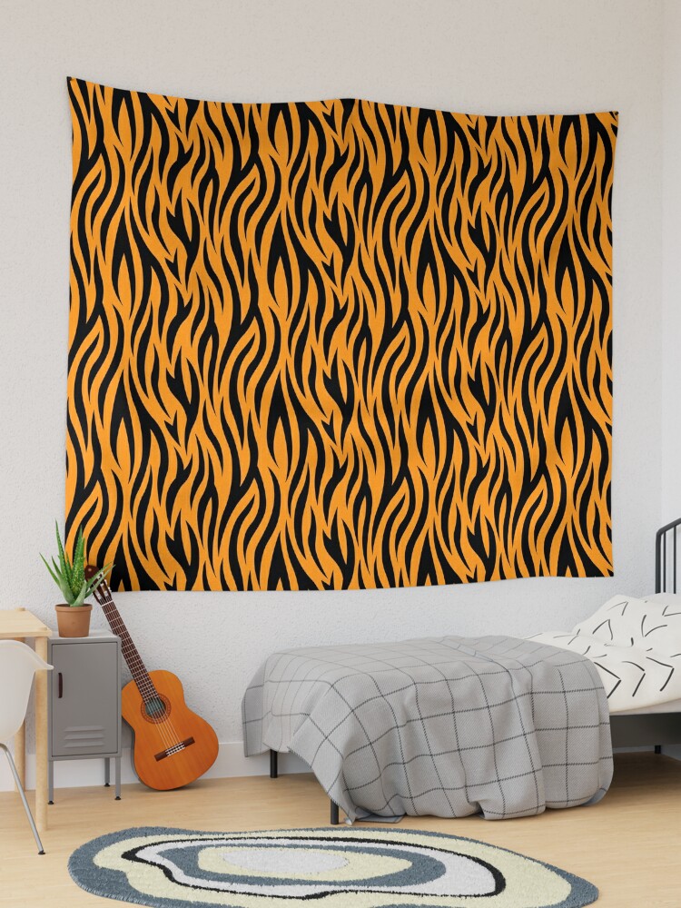 Tiger Stripes Pattern - Orange, Black Art Print